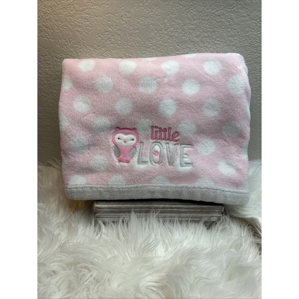 $40 🌙 Carter's Just One You Owl‎ Little Love Baby Blanket Pink Polka Dot CLEAN